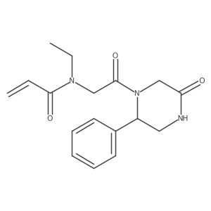 N-Ethyl-N-[2-oxo-2-(5-oxo-2-phenylpiperazin-1-yl)ethyl]prop-2-enamide结构式