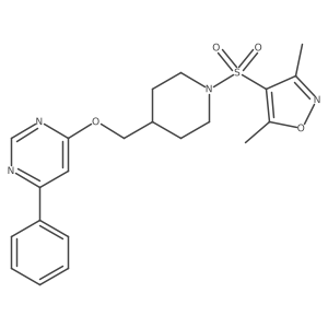 4-({1-[(3,5-Dimethyl-1,2-oxazol-4-yl)sulfonyl]piperidin-4-yl}methoxy)-6-phenylpyrimidine结构式