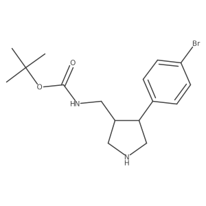 tert-butyl N-{[4-(4-bromophenyl)pyrrolidin-3-yl]methyl}carbamate结构式