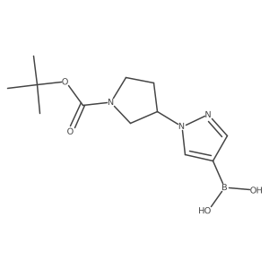 (1-(1-(tert-Butoxycarbonyl)pyrrolidin-3-yl)-1H-pyrazol-4-yl)boronic acid结构式