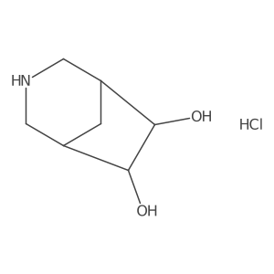 (1R,5S,6R,7S)-3-Azabicyclo[3.2.1]octane-6,7-diol;hydrochloride结构式