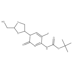 tert-butyl N-{5-fluoro-1-[(2R,5S)-2-(hydroxymethyl)-1,3-oxathiolan-5-yl]-2-oxo-1,2-dihydropyrimidin-4-yl}carbamate Structure