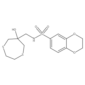 N-[(6-Hydroxy-1,4-dithiepan-6-yl)methyl]-2,3-dihydro-1,4-benzodioxine-6-sulfonamide Structure