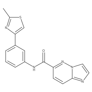 N-[3-(2-methyl-1,3-thiazol-4-yl)phenyl]imidazo[1,2-b]pyridazine-6-carboxamide结构式