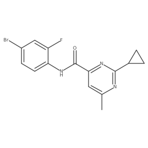N-(4-Bromo-2-fluorophenyl)-2-cyclopropyl-6-methylpyrimidine-4-carboxamide结构式