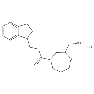 1-[2-(aminomethyl)-1,4-oxazepan-4-yl]-3-(2,3-dihydro-1H-inden-1-yl)propan-1-one hydrochloride Structure
