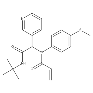N-[(tert-butylcarbamoyl)(pyridin-3-yl)methyl]-N-[4-(methylsulfanyl)phenyl]prop-2-enamide Structure