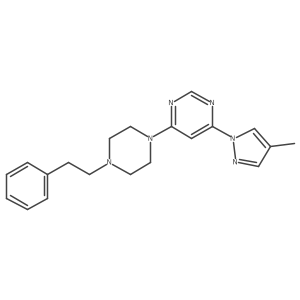 4-(4-methyl-1H-pyrazol-1-yl)-6-[4-(2-phenylethyl)piperazin-1-yl]pyrimidine Structure