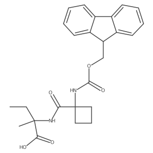 2-{[1-({[(9H-fluoren-9-yl)methoxy]carbonyl}amino)cyclobutyl]formamido}-2-methylbutanoic acid结构式