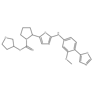 Tetrahydrofuran-3-yl 2-(2-((3-methoxy-4-(oxazol-5-yl)phenyl)amino)oxazol-5-yl)pyrrolidine-1-carboxylate Structure