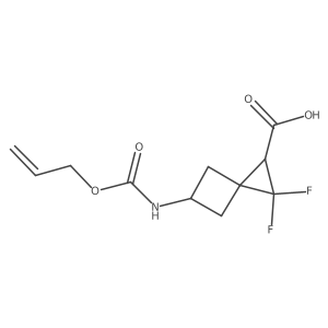 rac-(1R,3r)-2,2-difluoro-5-{[(prop-2-en-1-yloxy)carbonyl]amino}spiro[2.3]hexane-1-carboxylic acid结构式