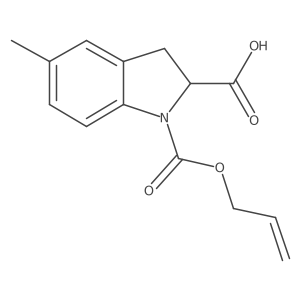 5-methyl-1-[(prop-2-en-1-yloxy)carbonyl]-2,3-dihydro-1H-indole-2-carboxylic acid结构式