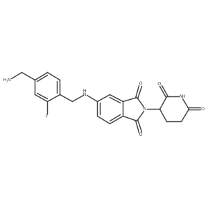 5-({[4-(aminomethyl)-2-fluorophenyl]methyl}amino)-2-(2,6-dioxopiperidin-3-yl)-2,3-dihydro-1H-isoindole-1,3-dione结构式