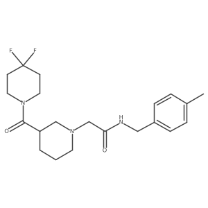 2-[3-(4,4-difluoropiperidine-1-carbonyl)piperidin-1-yl]-N-[(4-methylphenyl)methyl]acetamide Structure