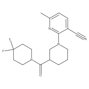 2-[3-(4,4-Difluoropiperidine-1-carbonyl)piperidin-1-yl]-6-methylpyridine-3-carbonitrile结构式