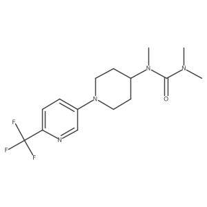 1,3,3-Trimethyl-1-{1-[6-(trifluoromethyl)pyridin-3-yl]piperidin-4-yl}urea结构式