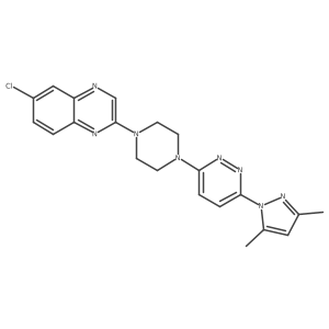 6-chloro-2-{4-[6-(3,5-dimethyl-1H-pyrazol-1-yl)pyridazin-3-yl]piperazin-1-yl}quinoxaline结构式