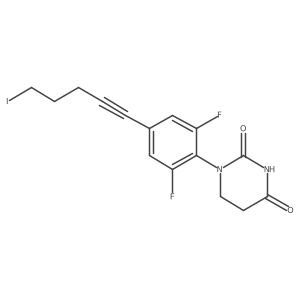 1-[2,6-Difluoro-4-(5-iodopent-1-ynyl)phenyl]hexahydropyrimidine-2,4-dione Structure