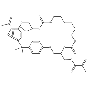 (2,2-Dimethyl-11,20-dioxo-7,10,21,24-tetraoxa-12,19-diazatricyclo(23.2.2.23,6)hentriaconta-3,5,25,27,28,30-hexaene-9,22-diyl)bis(methylene) dimethacrylate Structure