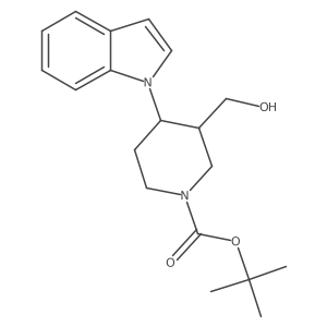 3-Hydroxymethyl-4-indol-1-ylpiperidine-1-carboxylic acid tert-butyl ester Structure