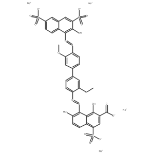 Tetrasodium;1,7-dihydroxy-8-[[4-[4-[(2-hydroxy-3,6-disulfonatonaphthalen-1-yl)diazenyl]-3-methoxyphenyl]-2-methoxyphenyl]diazenyl]-4-sulfonatonaphthalene-2-carboxylate结构式