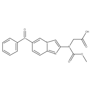 N-methoxycarbonyl-N-(6-phenylsulfinyl-imidazo[1,2-a]pyridin-2-yl)-glycine结构式
