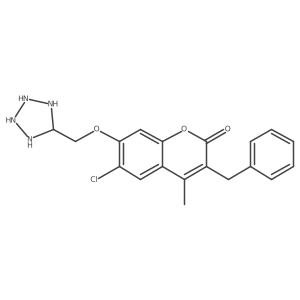 3-Benzyl-6-chloro-4-methyl-7-(tetrazolidin-5-ylmethoxy)chromen-2-one结构式