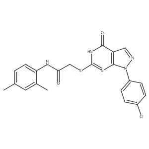 2-((1-(4-chlorophenyl)-4-oxo-4,5-dihydro-1H-pyrazolo[3,4-d]pyrimidin-6-yl)thio)-N-(2,4-dimethylphenyl)acetamide Structure