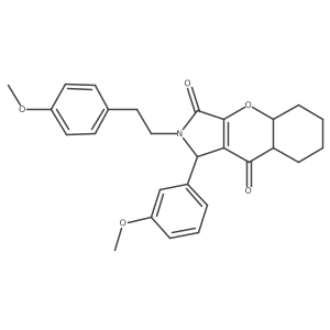 1-(3-methoxyphenyl)-2-[2-(4-methoxyphenyl)ethyl]-4a,5,6,7,8,8a-hexahydro-1H-chromeno[2,3-c]pyrrole-3,9-dione结构式