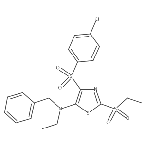 N-benzyl-4-((4-chlorophenyl)sulfonyl)-N-ethyl-2-(ethylsulfonyl)thiazol-5-amine结构式
