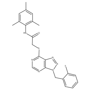2-((3-(2-fluorobenzyl)-3H-[1,2,3]triazolo[4,5-d]pyrimidin-7-yl)thio)-N-mesitylacetamide Structure
