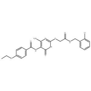 N-(4-amino-2-((2-((2-chlorobenzyl)amino)-2-oxoethyl)thio)-6-oxo-1,6-dihydropyrimidin-5-yl)-4-ethoxybenzamide结构式
