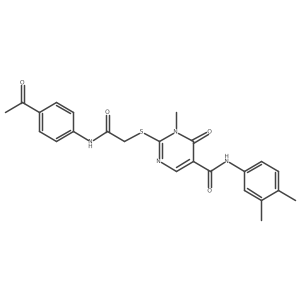 2-((2-((4-acetylphenyl)amino)-2-oxoethyl)thio)-N-(3,4-dimethylphenyl)-1-methyl-6-oxo-1,6-dihydropyrimidine-5-carboxamide结构式