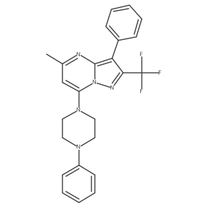 5-Methyl-3-phenyl-7-(4-phenylpiperazin-1-yl)-2-(trifluoromethyl)pyrazolo[1,5-a]pyrimidine结构式