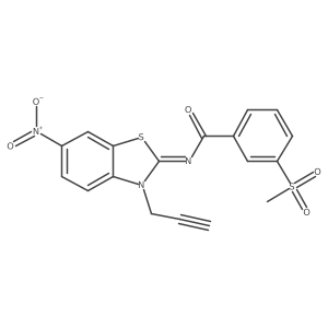 (Z)-3-(methylsulfonyl)-N-(6-nitro-3-(prop-2-yn-1-yl)benzo[d]thiazol-2(3H)-ylidene)benzamide结构式