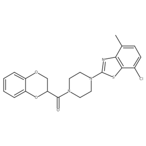 (4-(7-Chloro-4-methylbenzo[d]thiazol-2-yl)piperazin-1-yl)(2,3-dihydrobenzo[b][1,4]dioxin-2-yl)methanone结构式
