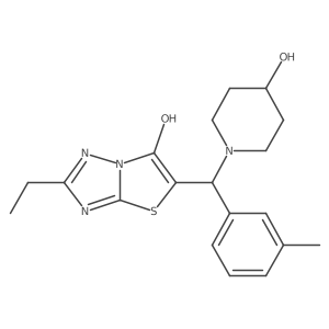 2-Ethyl-5-((4-hydroxypiperidin-1-yl)(m-tolyl)methyl)thiazolo[3,2-b][1,2,4]triazol-6-ol Structure