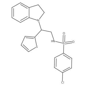 4-chloro-N-(2-(indolin-1-yl)-2-(thiophen-2-yl)ethyl)benzenesulfonamide Structure