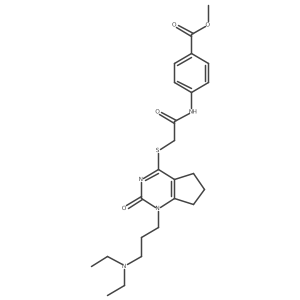 methyl 4-(2-((1-(3-(diethylamino)propyl)-2-oxo-2,5,6,7-tetrahydro-1H-cyclopenta[d]pyrimidin-4-yl)thio)acetamido)benzoate Structure