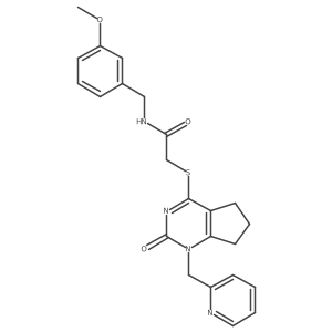 N-(3-methoxybenzyl)-2-((2-oxo-1-(pyridin-2-ylmethyl)-2,5,6,7-tetrahydro-1H-cyclopenta[d]pyrimidin-4-yl)thio)acetamide Structure