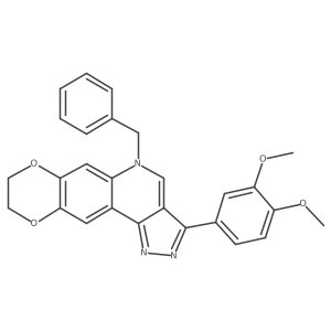 5-benzyl-3-(3,4-dimethoxyphenyl)-8,9-dihydro-5H-[1,4]dioxino[2,3-g]pyrazolo[4,3-c]quinoline结构式