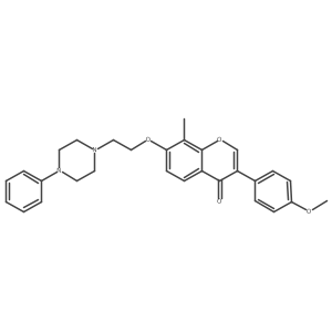 3-(4-methoxyphenyl)-8-methyl-7-(2-(4-phenylpiperazin-1-yl)ethoxy)-4H-chromen-4-one Structure