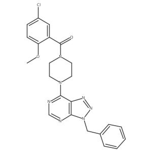 (4-(3-benzyl-3H-[1,2,3]triazolo[4,5-d]pyrimidin-7-yl)piperazin-1-yl)(5-chloro-2-methoxyphenyl)methanone Structure