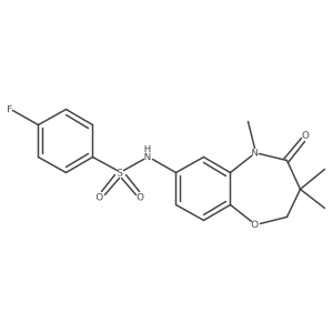 4-fluoro-N-(3,3,5-trimethyl-4-oxo-2,3,4,5-tetrahydrobenzo[b][1,4]oxazepin-7-yl)benzenesulfonamide结构式