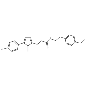 2-((5-(4-chlorophenyl)-1-methyl-1H-imidazol-2-yl)thio)-N-(4-methoxyphenethyl)acetamide结构式