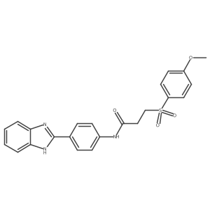 N-(4-(1H-benzo[d]imidazol-2-yl)phenyl)-3-((4-methoxyphenyl)sulfonyl)propanamide结构式