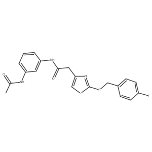 N-(3-acetamidophenyl)-2-(2-((4-fluorobenzyl)thio)thiazol-4-yl)acetamide Structure