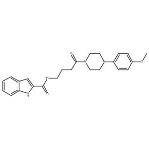 N~2~-{4-[4-(4-methoxyphenyl)piperazino]-4-oxobutyl}-1H-indole-2-carboxamide结构式