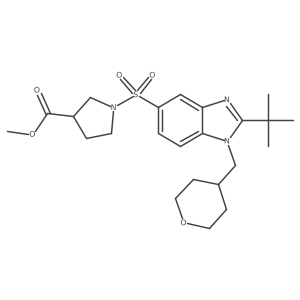 methyl 1-{[2-tert-butyl-1-(tetrahydro-2H-pyran-4-ylmethyl)-1H-benzimidazol-5-yl]sulfonyl}pyrrolidine-3-carboxylate Structure