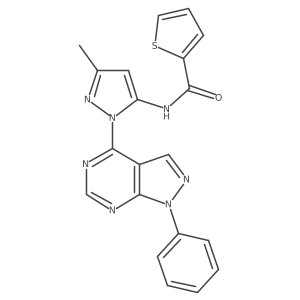 N-(3-methyl-1-(1-phenyl-1H-pyrazolo[3,4-d]pyrimidin-4-yl)-1H-pyrazol-5-yl)thiophene-2-carboxamide Structure